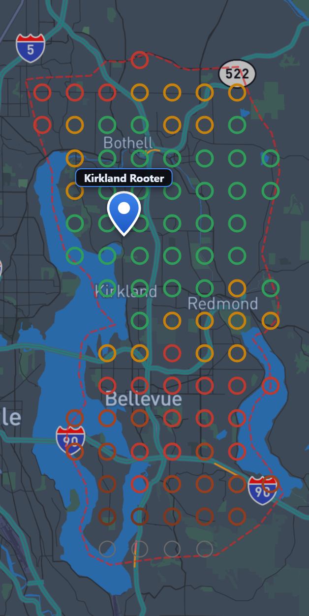 Live map scan — sewer line repair