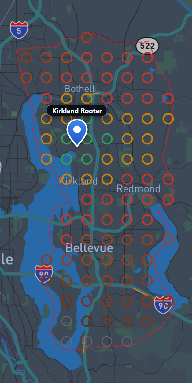 Live map scan — water leak detection